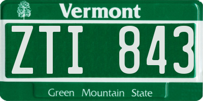 VT license plate ZTI843