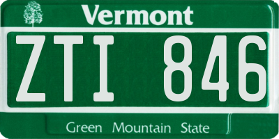 VT license plate ZTI846