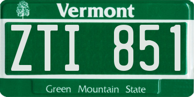 VT license plate ZTI851