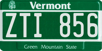 VT license plate ZTI856