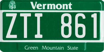 VT license plate ZTI861