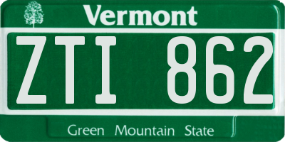 VT license plate ZTI862