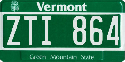 VT license plate ZTI864