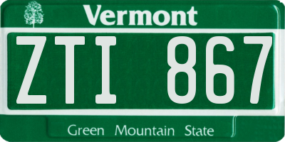 VT license plate ZTI867