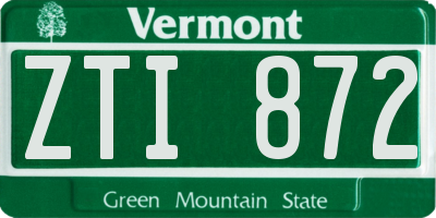 VT license plate ZTI872