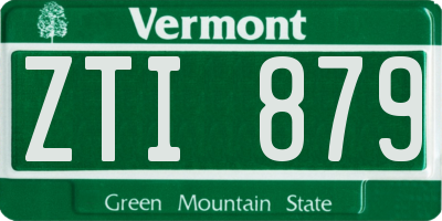 VT license plate ZTI879