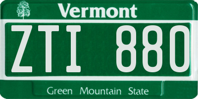 VT license plate ZTI880