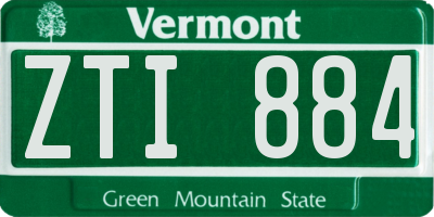 VT license plate ZTI884