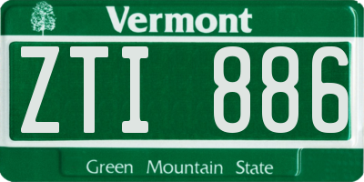 VT license plate ZTI886