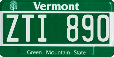 VT license plate ZTI890