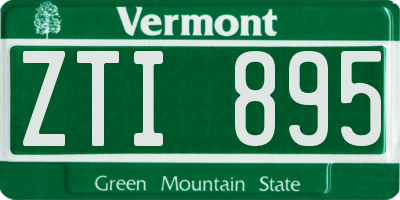 VT license plate ZTI895
