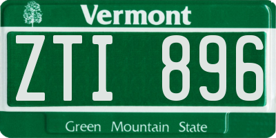 VT license plate ZTI896