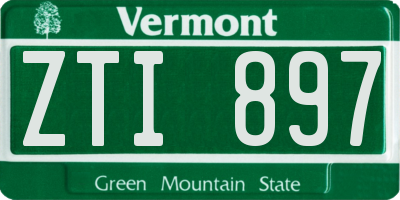 VT license plate ZTI897