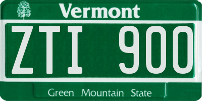 VT license plate ZTI900