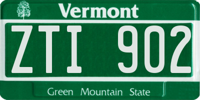 VT license plate ZTI902