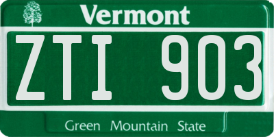 VT license plate ZTI903