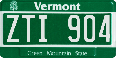 VT license plate ZTI904