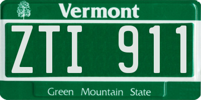 VT license plate ZTI911