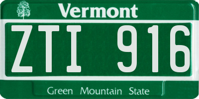VT license plate ZTI916