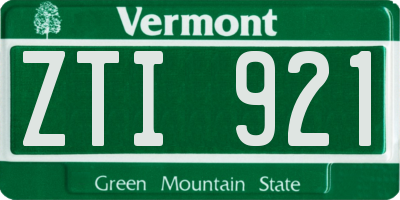 VT license plate ZTI921