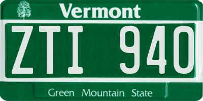 VT license plate ZTI940
