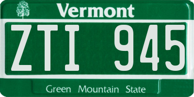 VT license plate ZTI945