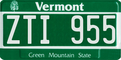 VT license plate ZTI955