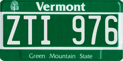 VT license plate ZTI976