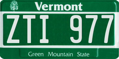 VT license plate ZTI977