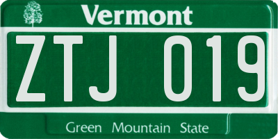 VT license plate ZTJ019