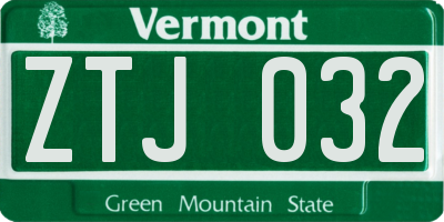 VT license plate ZTJ032