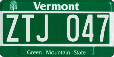 VT license plate ZTJ047