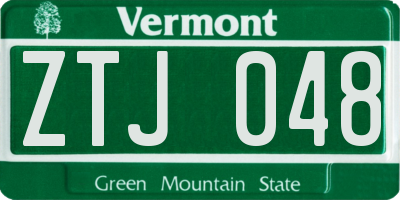 VT license plate ZTJ048