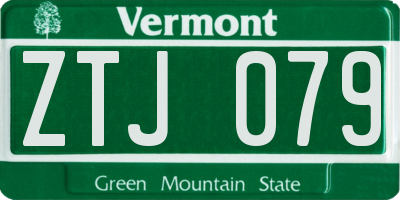 VT license plate ZTJ079