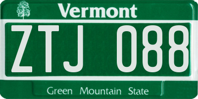 VT license plate ZTJ088