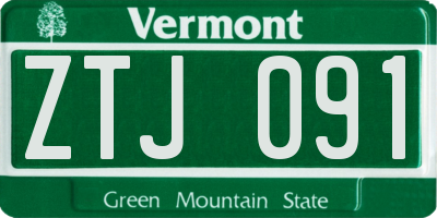 VT license plate ZTJ091