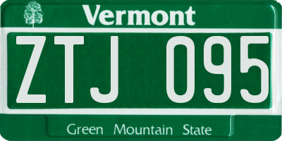 VT license plate ZTJ095