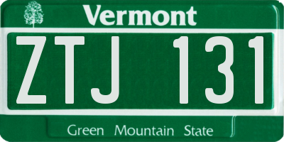 VT license plate ZTJ131