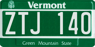 VT license plate ZTJ140