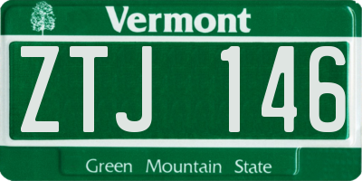 VT license plate ZTJ146