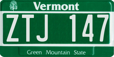 VT license plate ZTJ147
