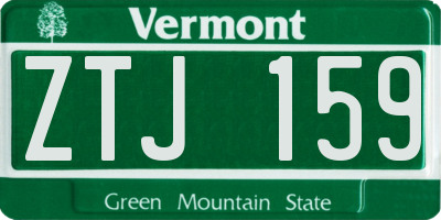 VT license plate ZTJ159