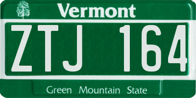 VT license plate ZTJ164