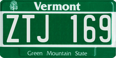 VT license plate ZTJ169