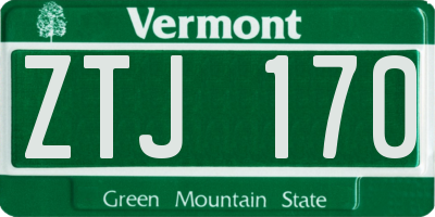 VT license plate ZTJ170