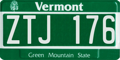 VT license plate ZTJ176