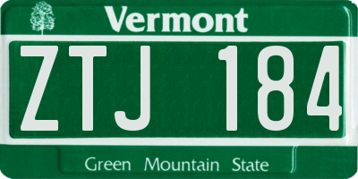 VT license plate ZTJ184