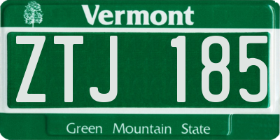 VT license plate ZTJ185