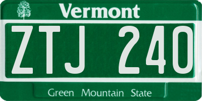 VT license plate ZTJ240
