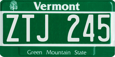 VT license plate ZTJ245